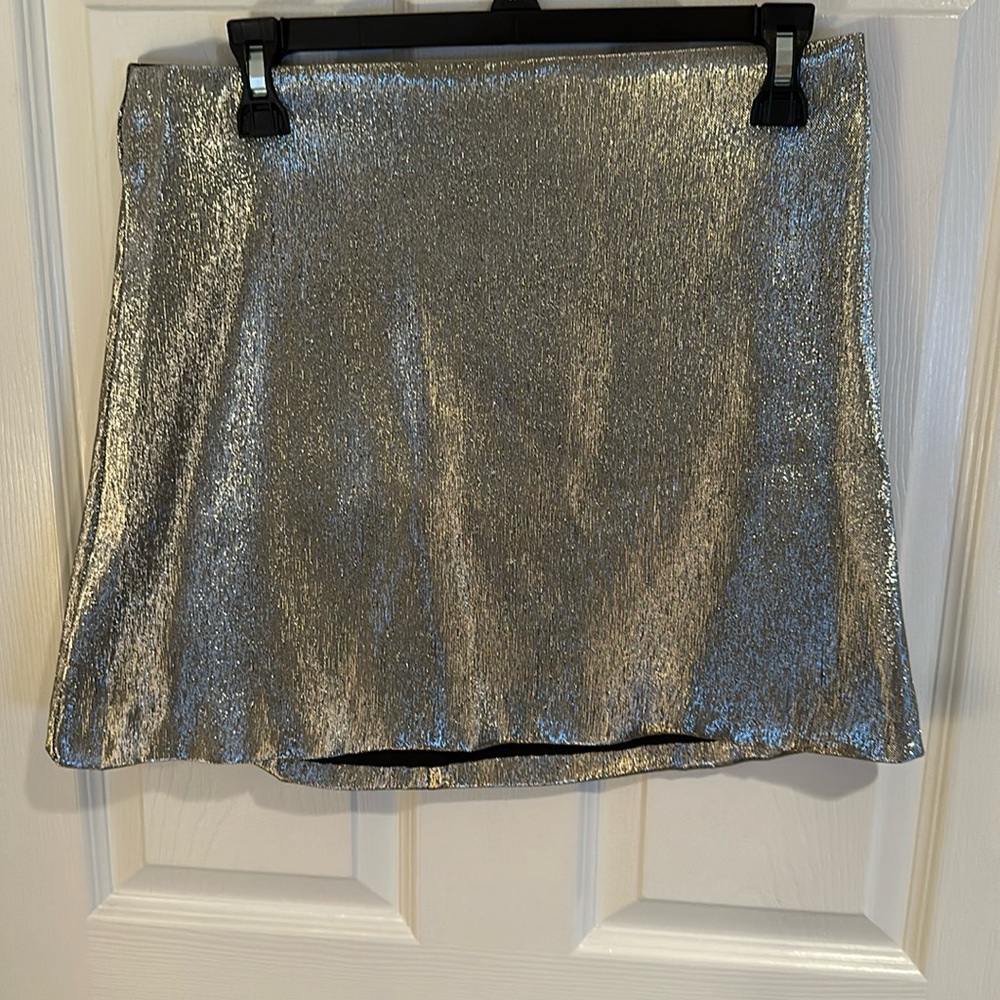 Metallic mini skirt